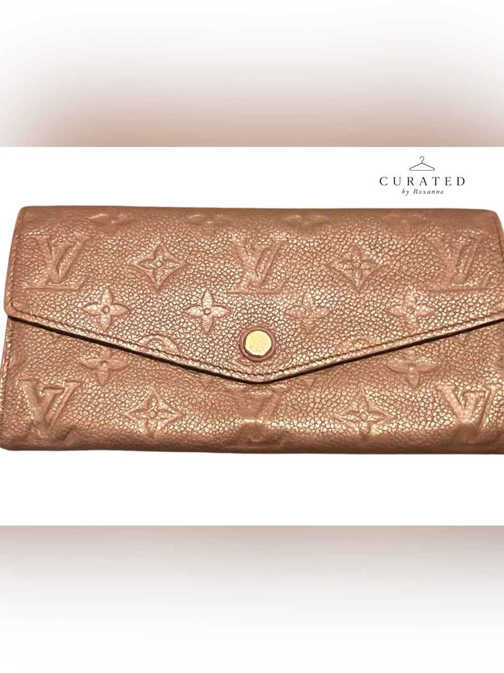 Louis Vuitton Monogram Empreinte Sarah Wallet Taupe + COA & Box